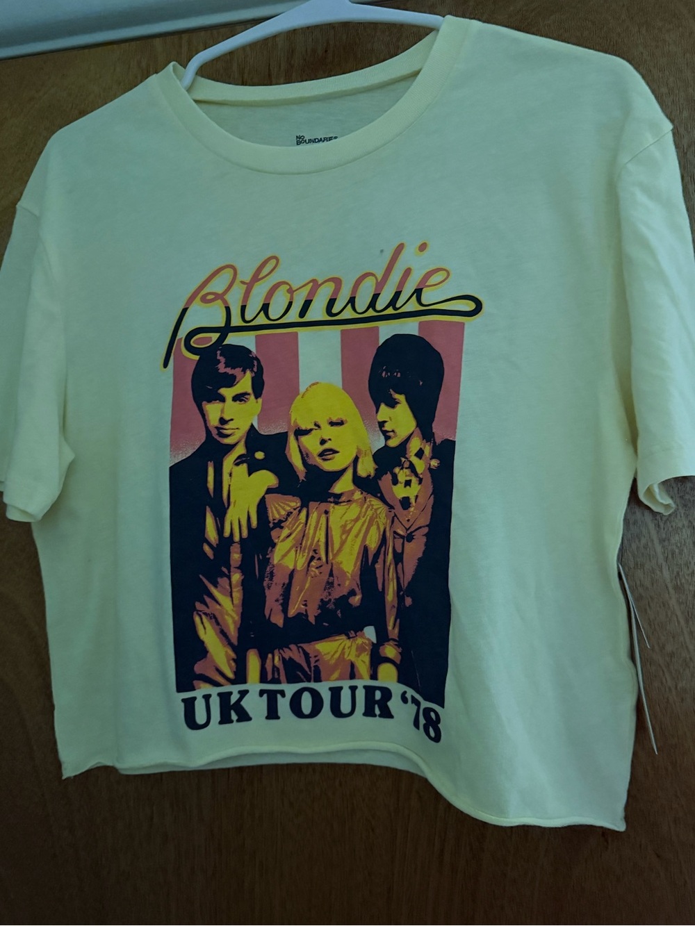 No Boundaries Yellow Blondie UK Tour Graphic Crop Top